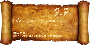 Fürjes Piramusz névjegykártya